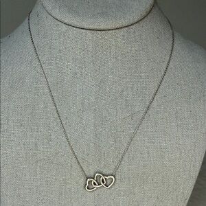 Tiffany & Co. Triple Open Heart Pendant Necklace Sterling Silver 925 16"